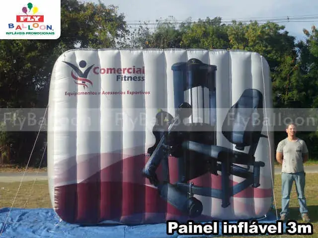 Painel inflável promocional Comercial Fitness, 3 m